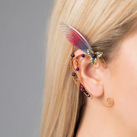 New Design Non-piercing Ear Clip Wings Crystal Earrings