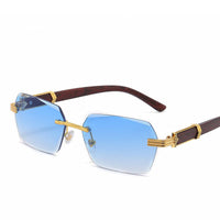 Frameless Cut-Edge Gradient Marine Eye Protection Sunglasses