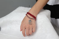 Red Agate Beaded Good Lock Bracelet