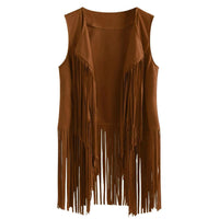 Women's Solid Color Sleeveless Fringe Vest - Lightweight Summer Bohemian Wear
