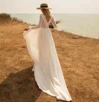 Women's Wedding Dress V-neck Beach Dress Country Style