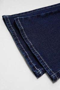 Women's Ripped Wide Leg Jeans, High Waisted Flare Fit With Distressed Details And Button Fly, Casual Stretch Denim Pants