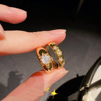 Simple Design Golden Lava Texture Open Ring