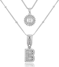 26 English Letters Copper-plated Gold Diamond Pendant Necklace