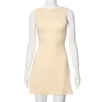 Backless Ruffles Casual Package Hip Dress