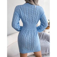 Women's 2025 Fall Winter V-Neck Bodycon Mini Sweater Dress Long Sleeve Pullover Knit Dress Casual & Sexy Tight Fit