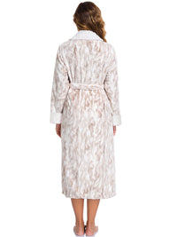 Plush Fleece Bathrobe – Long Warm Sleepwear Robe with Belt & Pockets