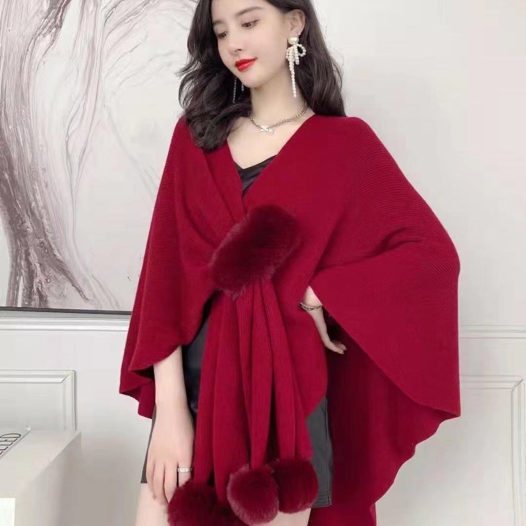 Design Sense Niche Furry Idle Style Cape Coat Female