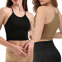 3 Pack Women Crop Basic Tank Top Ribbed Knit Sleeveless Round Neck 9 Color Machine Wash Summer Crop S To XL