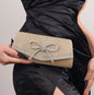 Bow Evening Bag Sparkly Clutch Purses For Women Wedding Glitter Rhinestone Party Prom Purse Dressy Clutch Bags