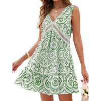 Women's Summer Dresses 2025 Casual Boho Sleeveless V Neck Loose Cover Up Beach Sundresses