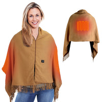 USB Heated Shawl Blanket – Wearable Electric Wrap with 3 Heating Levels & Zipper