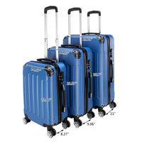 Three In One ABS Suitcase 20 Inches 24 Inches 28 Inches Blue