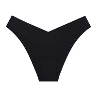 Seamless Ice Silk Underwear For Women With V-shaped Waistband. One-piece Pure Cotton Crotch Breathable Women's Briefs.