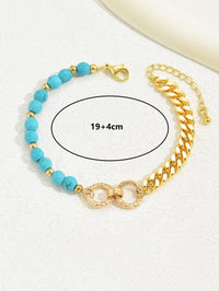 Double Ring Turquoise Multi-Chain Bracelet – Creative Instagram-Style Beaded Design