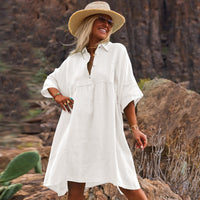 Holiday Leisure Button Artistic Style Dress