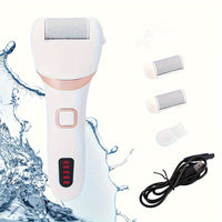 Electric Foot Grinder And Callus Remover, Electric Foot Polisher, Rechargeable Foot Washing And
 Pedicure Kit, Suitable For Cracked Heels And Dead Skin, With 3 Roller Heads