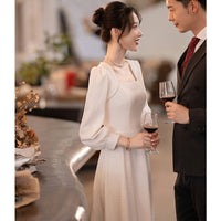 Ladies' Wedding Registration French White Dress