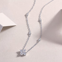 Starlight Heart-to-Heart – 1-Carat Moissanite Diamond Pendant Necklace in S925 Sterling Silver Platinum-Plated