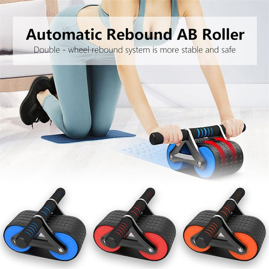 Double Wheel Abdominal Exerciser Women Men Automatic Rebound Ab Wheel Roller Waist Trainer Gym Sports HomeGym Sports Home