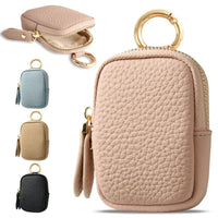 Leather Coin Purse, Small Change Purse Keychain Wallet For Women, Mini Coin Pouch With Zipper