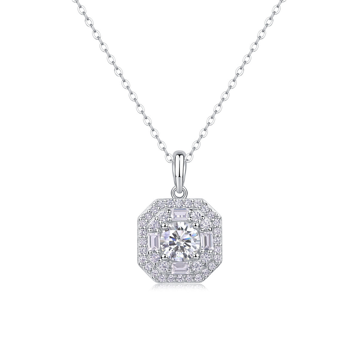 Small Square Bag - A Fashionable And Luxurious Diamond Jewelry Piece Set With 1-carat Moissan Diamond S925 Sterling Silver And Platinum-plated Pendant