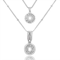 26 English Letters Copper-plated Gold Diamond Pendant Necklace