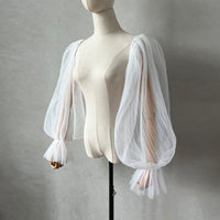 Wedding Dress Pleated Bell Sleeve