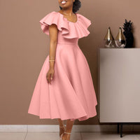 Elegant Ruffle Large Dress