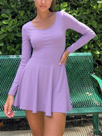 Women’s 2-in-1 Athletic Tennis & Golf Dress – Long Sleeve with Built-In Shorts