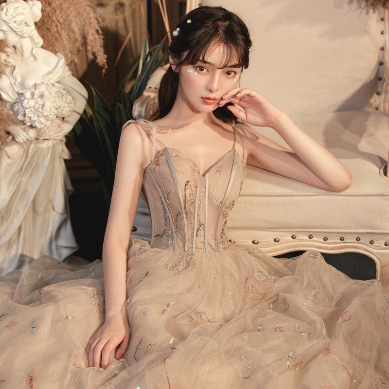 Suspender Toast Dress Wedding Engagement Ladies Dress