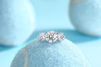 Three Shining Stars - A Fashionable And Luxurious Jewelry Piece Set With 3-carat Moissanite S925 Sterling Silver And Platinum-plated Diamond