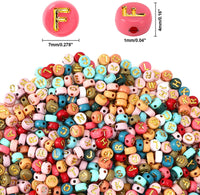 Colored Letter Beads,  1900Pcs 4x7mm Colorful Gold Acrylic Alphabet Beads With 1 Roll Elastic String For Bracelet Necklace Jewelry Making Supplies-Ban On Selling On Amazon