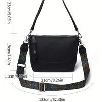 Women's Elegant Ethnic Embroidery Shoulder Strap Bag -Shoulder Strap Bag - Crossbody Bag With Zipper Closure, 3D Ergonomic Design, Suitable For Commuting,cUse, Multi-color Optional, Durable P