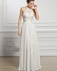 Sleeveless Halterneck Wedding Temperament Bridesmaid Dress
