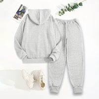 Women’s 2-Piece Letter Print Hoodie & Jogger Set – Casual Tracksuit