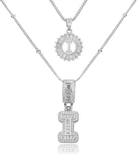 26 English Letters Copper-plated Gold Diamond Pendant Necklace