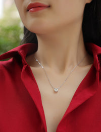 My Heart Will Last Forever – Moissanite Diamond Pendant Necklace Set (1ct & 2ct) in S925 Sterling Silver Platinum-Plated
