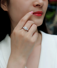 Three Lives And Three Worlds - A Fashionable And Luxurious Jewelry Piece Set With 2-carat Moissan Diamond S925 Sterling Silver And Platinum-plated Diamond