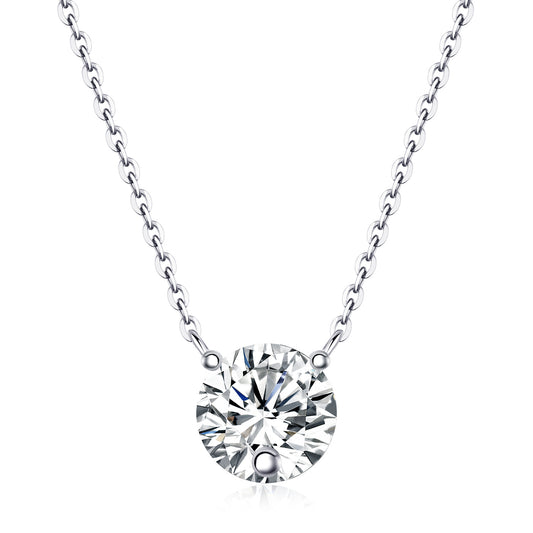 Love Of Time - A Fashionable And Luxurious Diamond Jewelry Piece Set With 2-carat Moissan Diamond S925 Sterling Silver And Platinum-plated Pendant