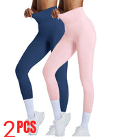 2-Pack Seamless High-Waisted Leggings – Butt Lifting & Tummy Control Yoga Pants