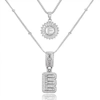 26 English Letters Copper-plated Gold Diamond Pendant Necklace