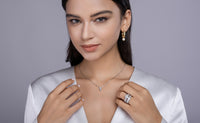Vanilla - A Fashionable And Luxurious Jewelry Piece Set With 3-carat Moissanite S925 Sterling Silver And Platinum-plated Diamond