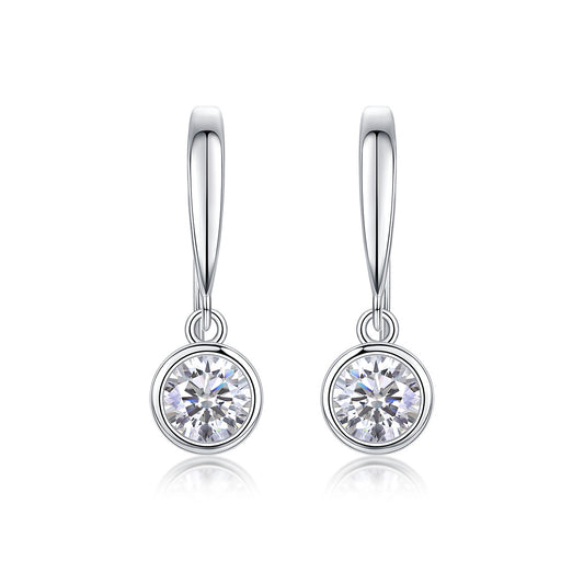 Soft Light And Sweet Whispers - Fashionable Earrings And Stud Jewelry Set With Moissanite S925 Sterling Silver And Platinum-plated Diamonds