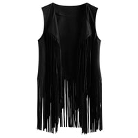 Women's Solid Color Sleeveless Fringe Vest - Lightweight Summer Bohemian Wear