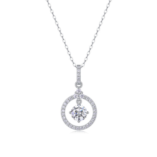 Love Ring - A Fashionable And Luxurious Diamond Jewelry Pendant Set With 1-carat Moissan Diamond S925 Sterling Silver And Platinum Plating