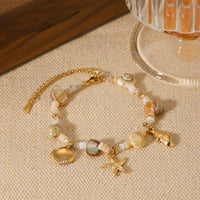 Stainless Steel Conch & Starfish Shell Bracelet for Women