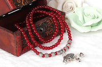 Red Agate Beaded Good Lock Bracelet