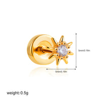 Stainless Steel 18K Gold Zircon Ear Bone Stud Titanium Steel Mini Ear Studs