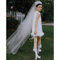 Satin White Simple Light Wedding Dress